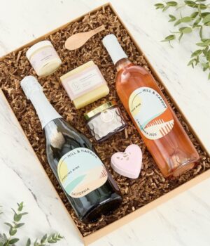 Uncork & Unwind Wine & Spa Gift Box with Rosé and Sparkling Wine