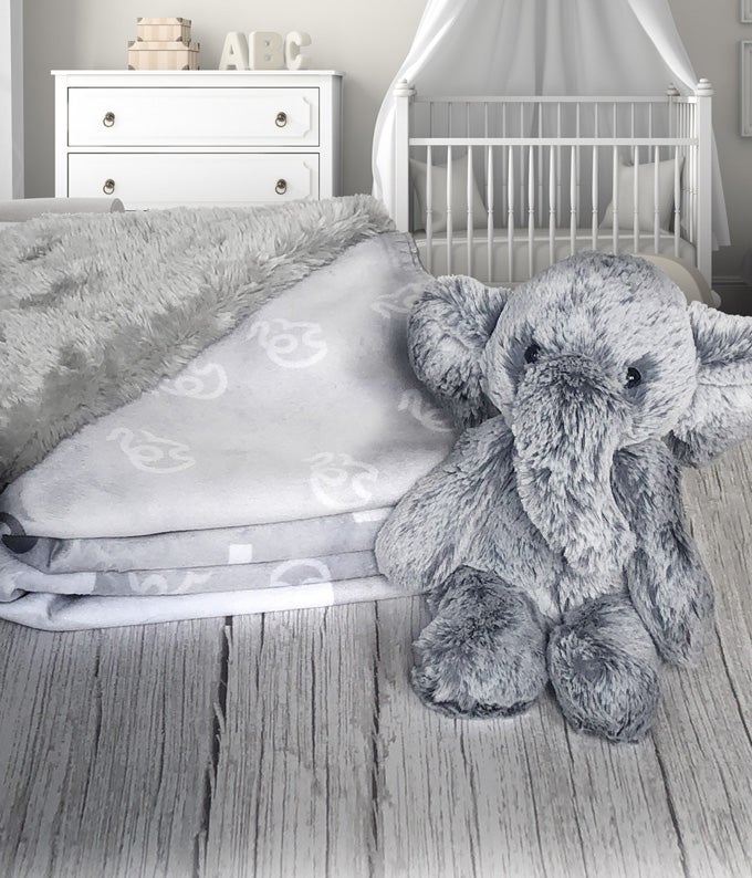 YP726_A1.jpg Baby Blanket & Stuffed Elephant Set - Image 2