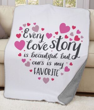 Every Love Story Sherpa Blanket
