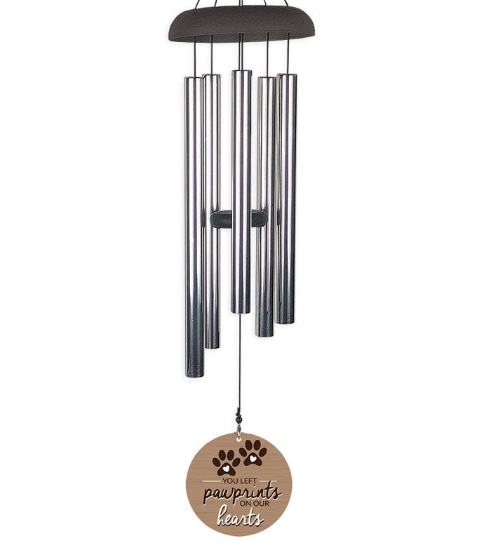 YP737_A1.jpg Pawprint Hearts Wind Chime - Image 2