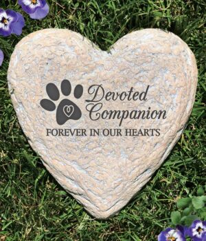 A Devoted Companion Heart Garden Stone